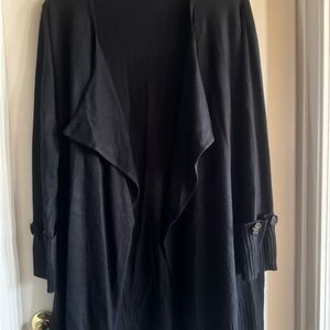 Avenue Black Open Front Cardigan with Long Sleeves ((NEVER WORN))